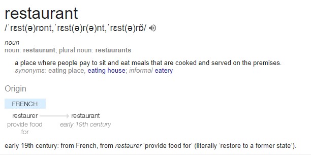 Etymologically Restaurant