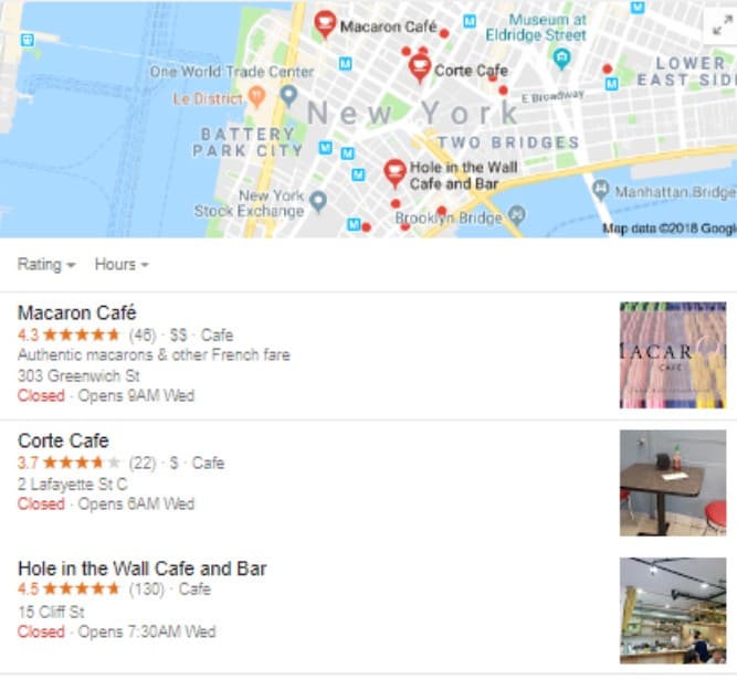 Local Search on Cafe New York